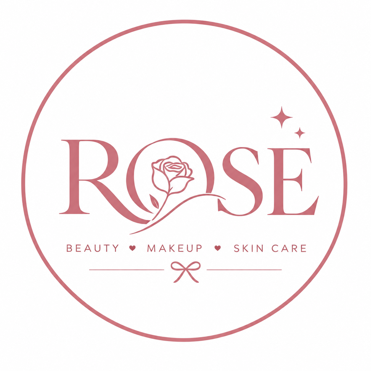 elegant rose beauty emblem